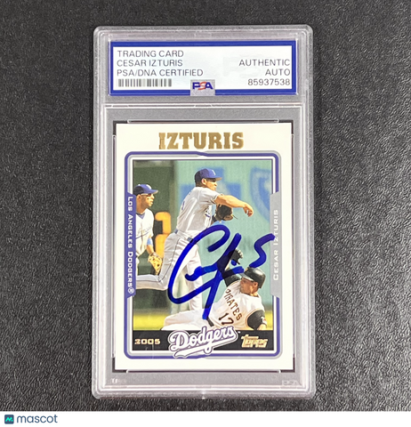 2005 Topps #223 Cesar Izturis Signed Card Auto PSA Slabbed Los Angeles Dodgers