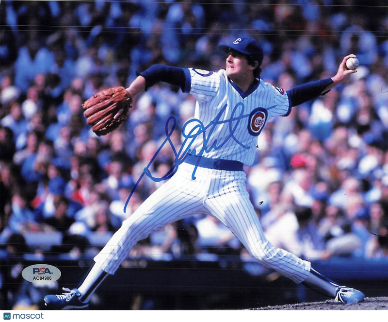 Steve Trout Chicago Cubs Signed 8x10 Photo PSA