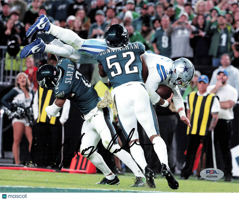 Zachary Cunningham Signed Philadelphia Eagles Football 8x10 Photo PSA Auth