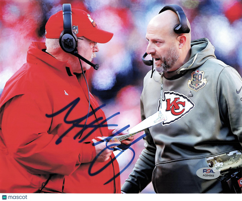 Matt Nagy Signed Kansas City Chiefs Football 8x10 Photo PSA Autographed