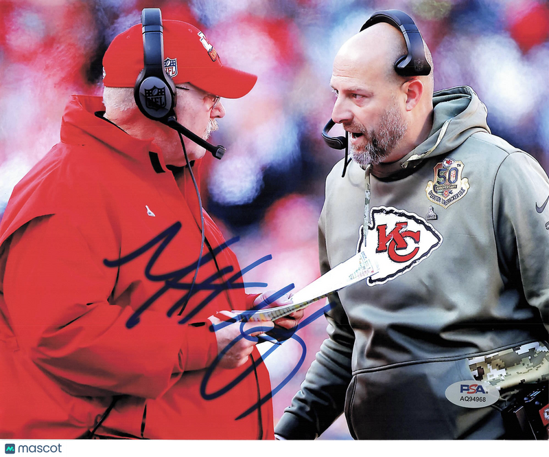 Matt Nagy Signed Kansas City Chiefs Football 8x10 Photo PSA Autographed