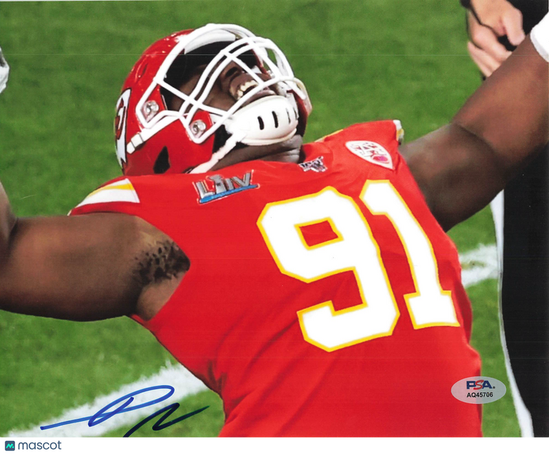 Derrick Nnadi Signed Kansas City Chiefs Football 8x10 Photo PSA Autographed