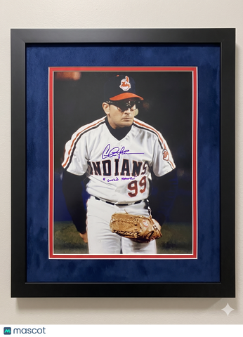 Charlie Sheen Cleveland Indians Signed 16x20 Custom Framed Photo PSA Auto