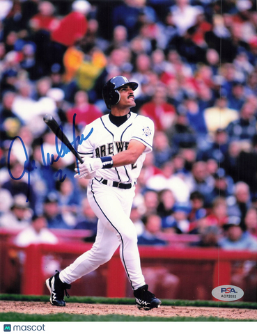 Milwaukee Brewers Jose Valentin Signed 8x10 Photo PSA