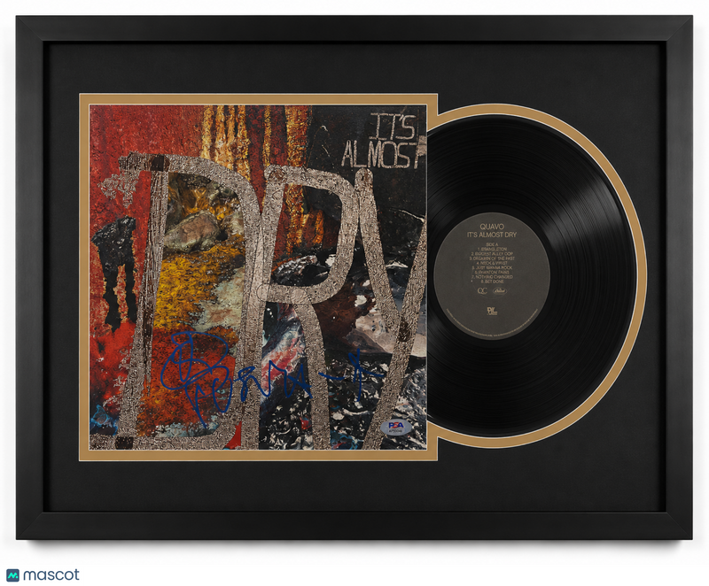 Pusha T Signed It's Almost Dry Custom Framed Vinyl Album PSA Auth