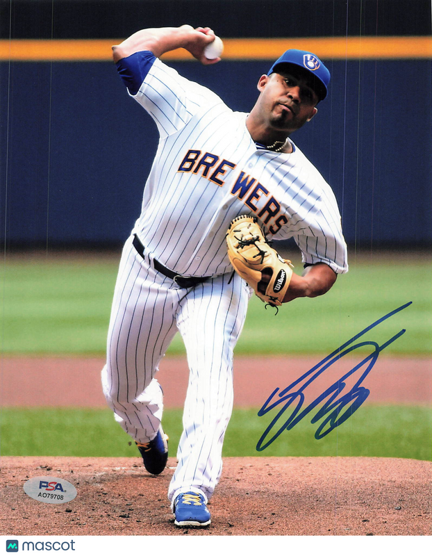 Junior Guerra Milwaukee Brewers Signed 8x10 Photo PSA