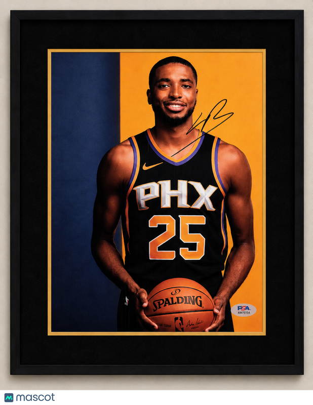 Mikal Bridges Phoenix Suns Signed Basketball 8x10 Custom Framed Photo PSA