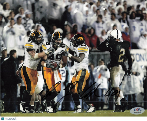 A.J. Edds Signed Iowa Hawkeyes Football 8x10 Photo PSA Autographed
