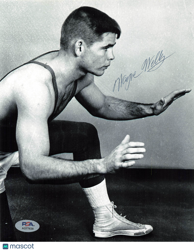 Wayne Wells Signed Wrestling 8x10 Photo PSA Autographed