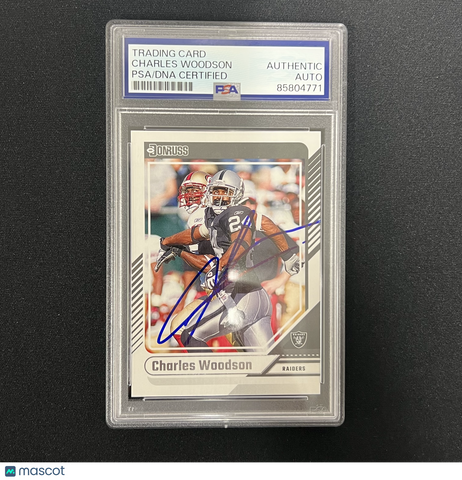 Charles Woodson 2024 Panini Donruss Football#63 Signed Card PSA Autographed