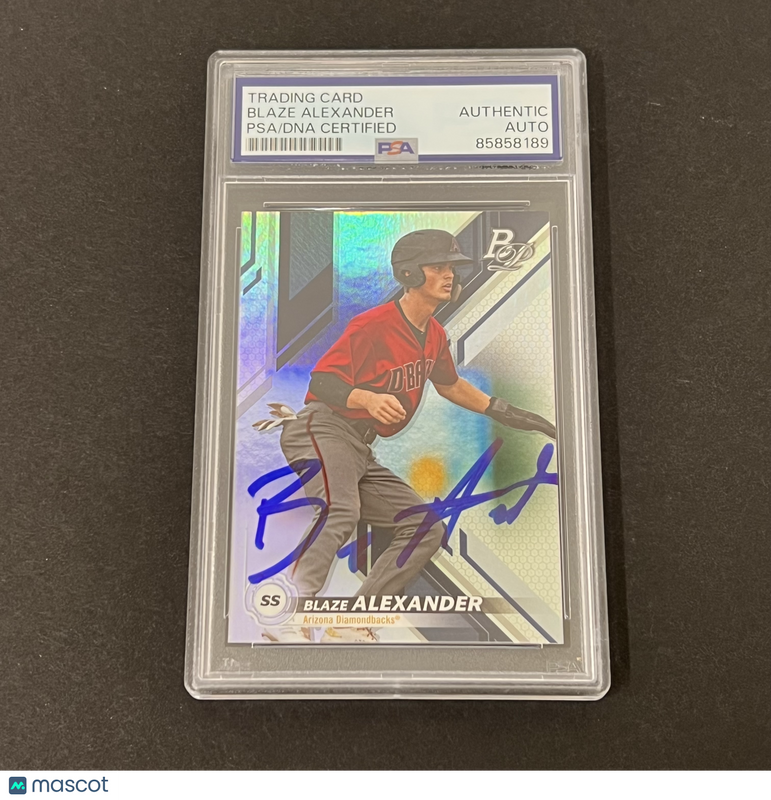 2019 Topps Bowman Platinum#TOP-54 Blaze Alexander Signed Card Auto PSA Arizona