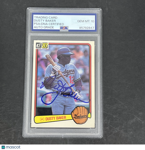 1982-83 Donruss #462 Dusty Baker Signed Card PSA Auto 10 Autographed