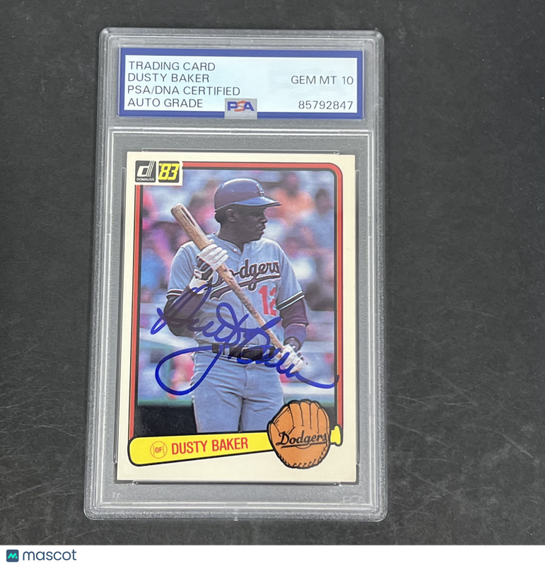 Dusty Baker 1982-83 Donruss #462 Signed Card PSA Auto 10 Autographed