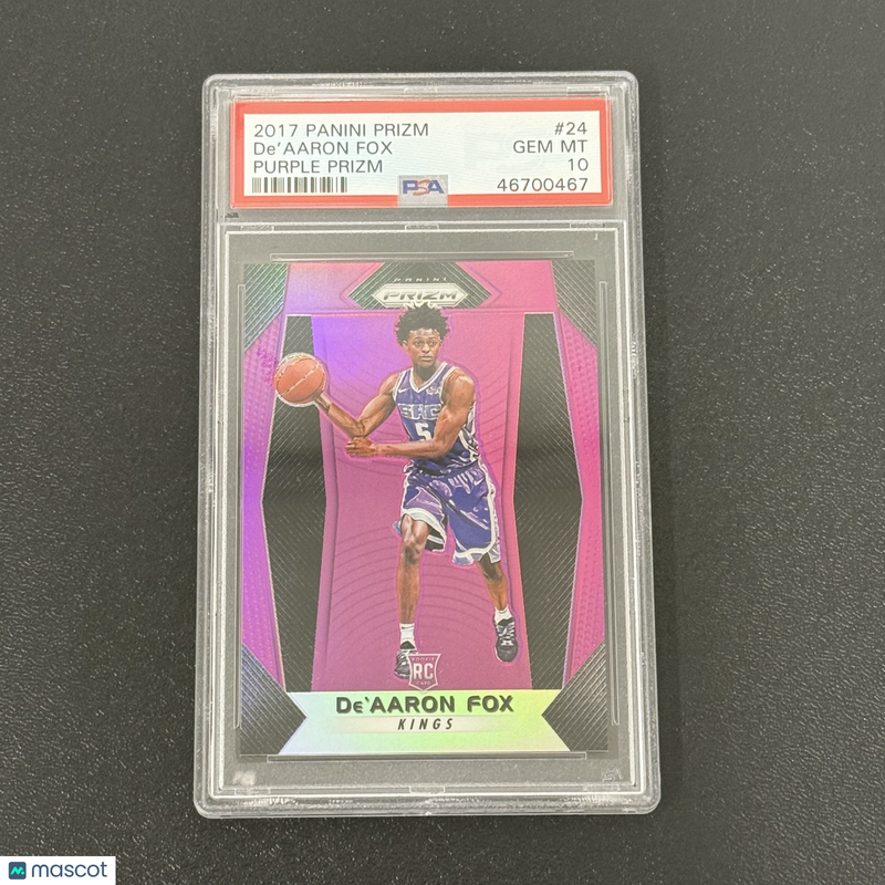 2017 Panini Prizm Purple#24 Rookie 59/75 De'aaron Fox Signed Card PSA 10 Kings