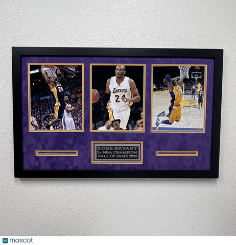 Kobe Bryant Los Angeles Lakers 3-Photo Custom Display Frame