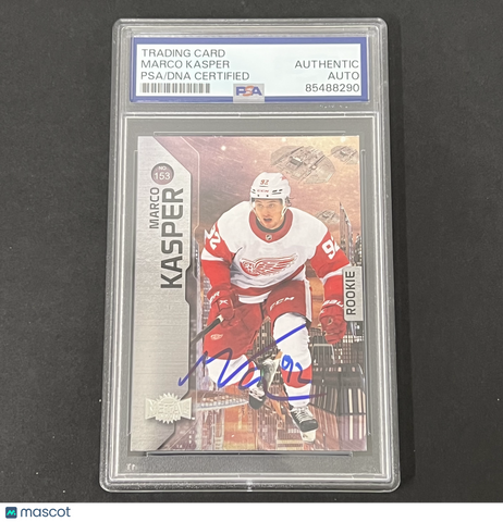 2023-24 Metal Universe Hockey #153 Marco Kasper signed card PSA Red Wings