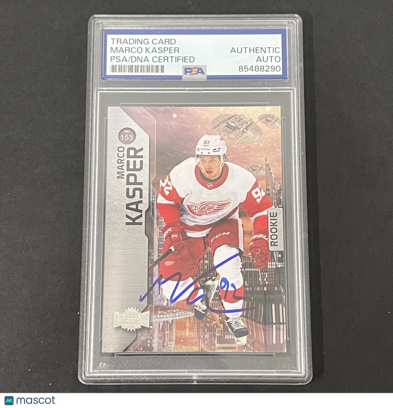 2023-24 Metal Universe Hockey #153 Marco Kasper signed card PSA Red Wings