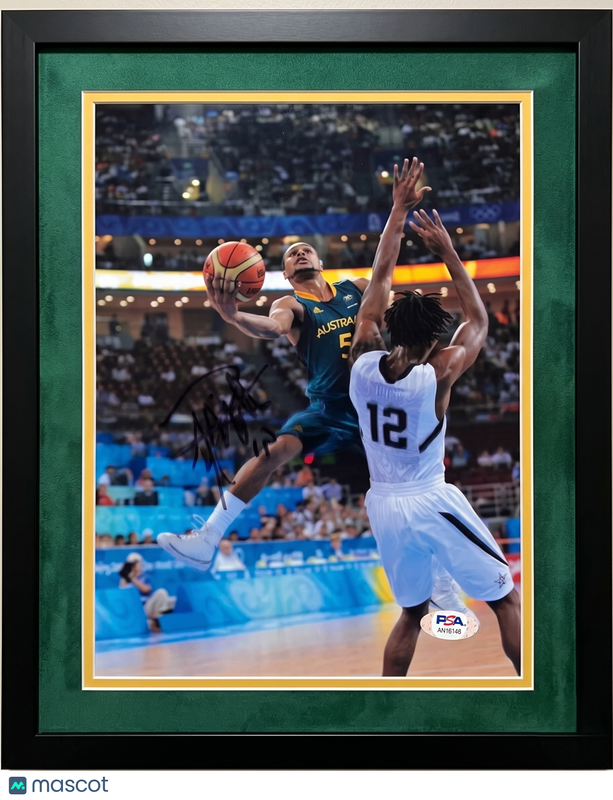 Patty Mills Australian Boomers Signed Basketball 8x10 Custom Framed Photo PSA