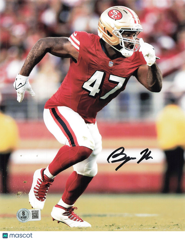 Bryce Huff Signed San Francisco 49ers Football 8x10 Photo BAS Autographed