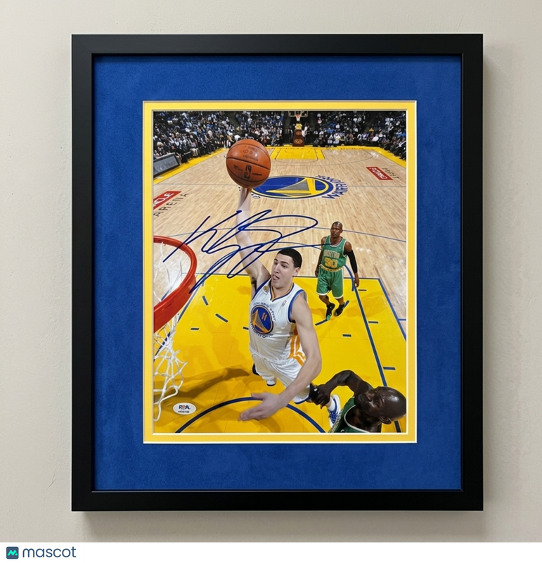 Klay Thompson Golden State Warriors Signed Custom Framed 11x14 Photo PSA