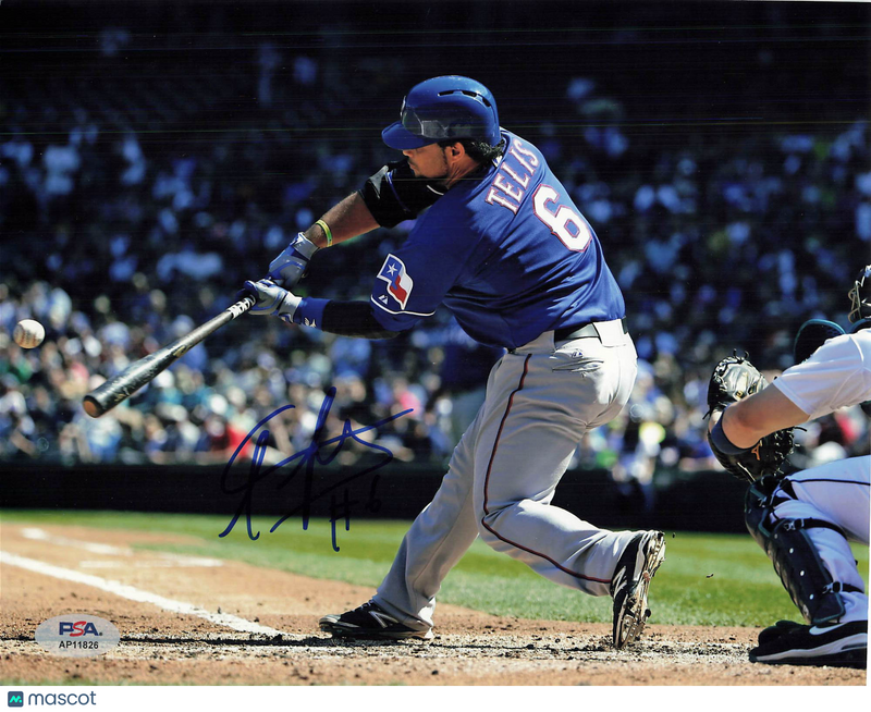 Tomas Telis Texas Rangers Signed 8x10 Photo PSA