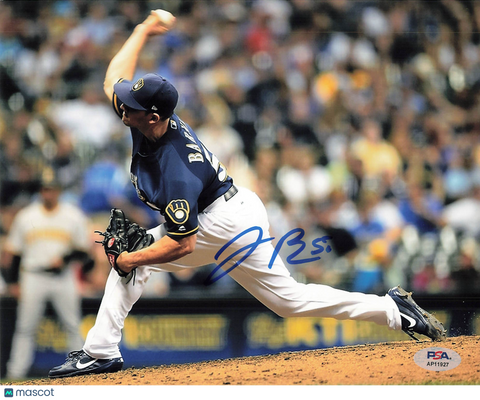Jacob Barnes Milwaukee Brewers Signed 8x10 Photo PSA