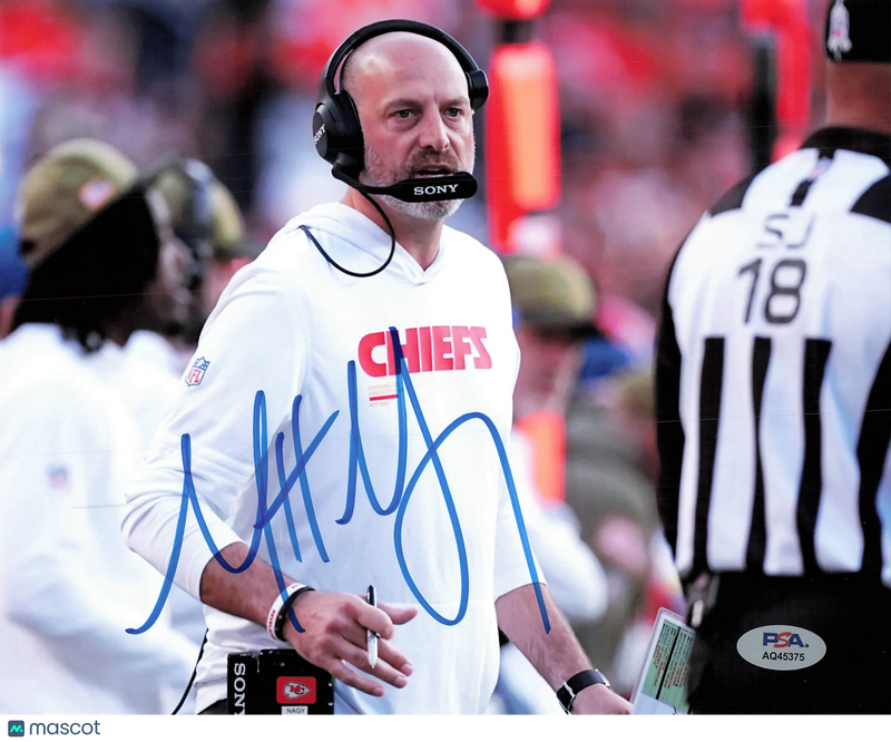 Matt Nagy Signed Kansas City Chiefs Football 8x10 Photo PSA Autographed