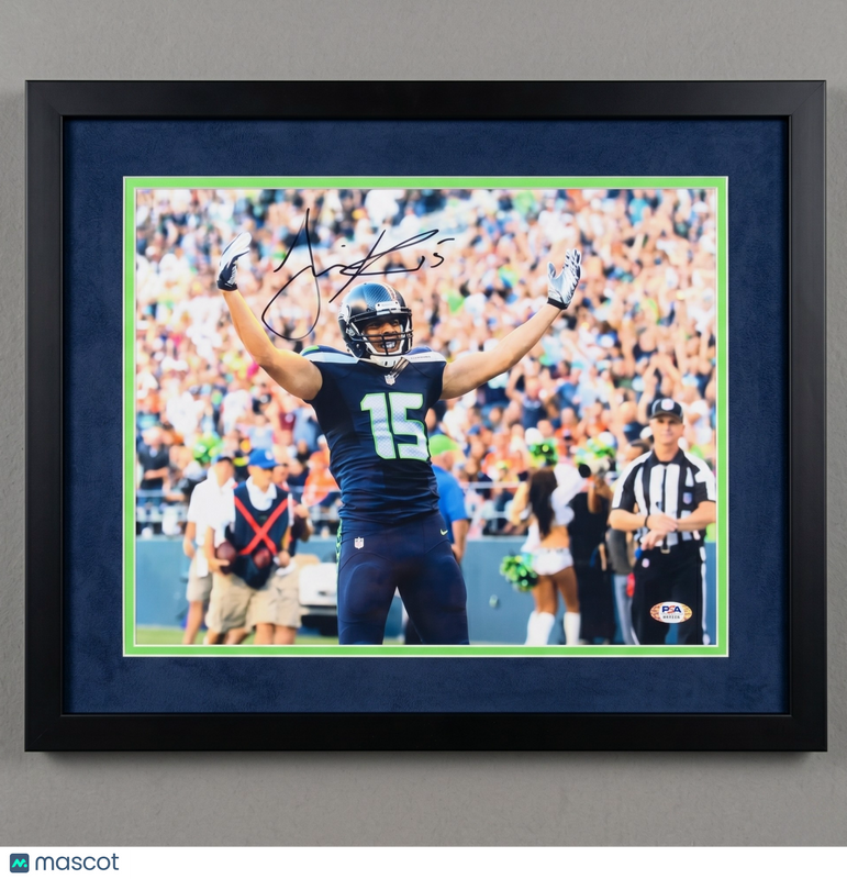 Jermaine Kearse Signed Seattle Seahawks Football 11x14 Custom Framed Photo PSA