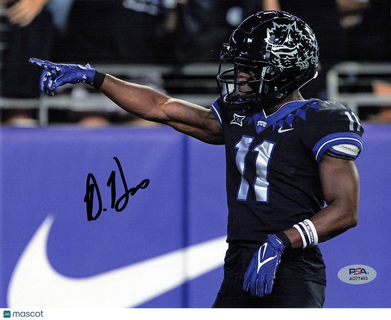 Derius Davis Signed TCU Horned Frogs Football 8x10 Photo PSA Autographed