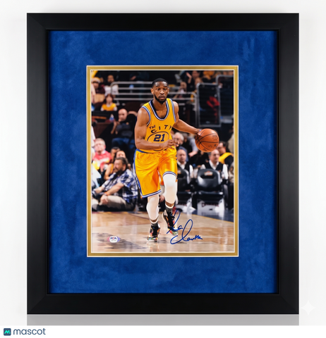 Ian Clark Golden State Warriors Signed Basketball 11x14 Custom Framed Photo PSA
