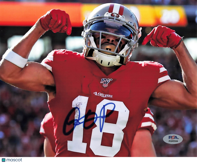Dante Pettis Signed San Francisco 49ers Football 8x10 Photo PSA Autographed
