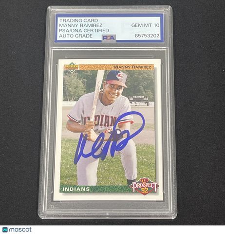 1992 Upper Deck Top Prospect 1992#63 Manny Ramirez Signed Rookie Card Auto PSA