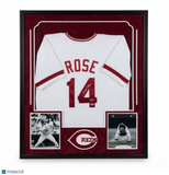 Pete Rose Signed Framed Jersey PSA Cincinnati Reds Autographed 34x40