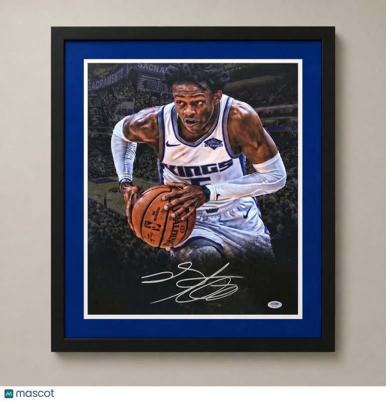 De'Aaron FoX Sacramento Kings Signed Basketball 16x20 Custom Framed Photo PSA