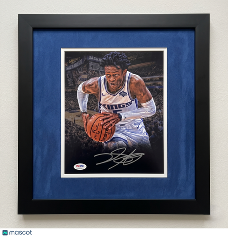 De'Aaron Fox Sacramento Kings Signed Basketball 8x10  Custom Framed Photo PSA