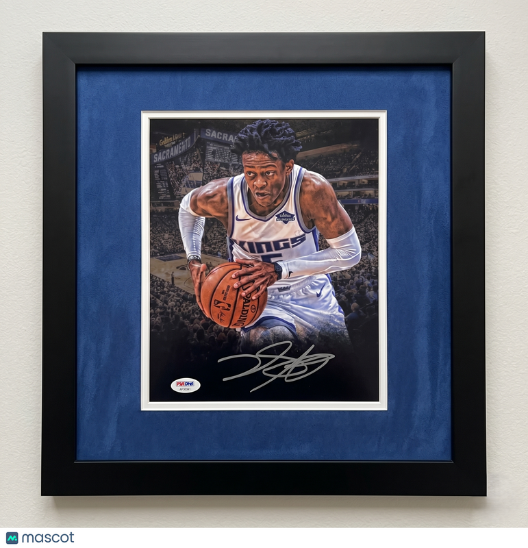 De'Aaron Fox Sacramento Kings Signed Basketball 8x10  Custom Framed Photo PSA