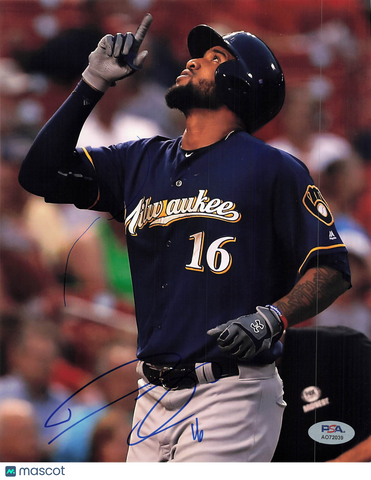 Domingo Santana Milwaukee Brewers Signed 8x10 Photo PSA