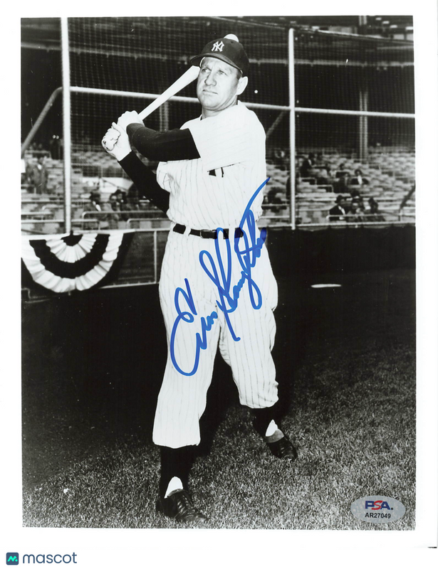 Enos Slaughter New York Yankees Signed 8x10 Photo PSA