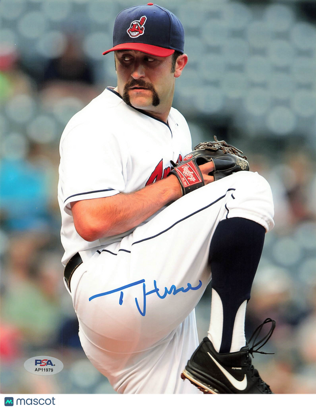 T.J. House Signed Photo PSA Cleveland Indians