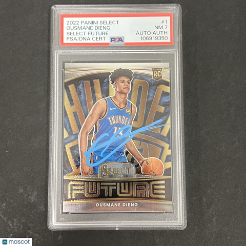 2022 Panini Select Future #1 Ousmane Dieng signed card PSA 7 Auto A Thunder