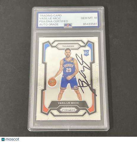 2023-24 Panini Silver Prizm #297 Vasilije Micic signed Rookie card PSA Auto 10