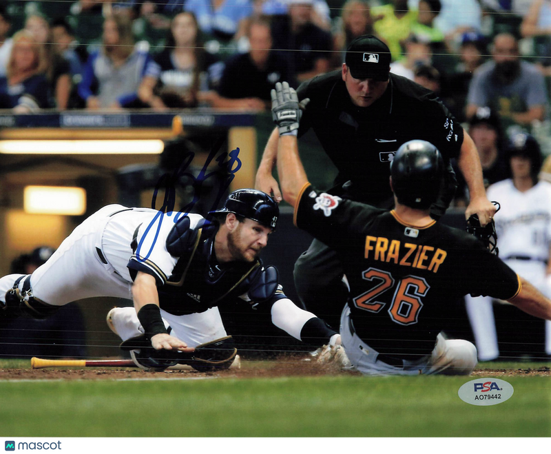 Jonathan Lucroy Milwaukee Brewers Signed 8x10 Photo PSA