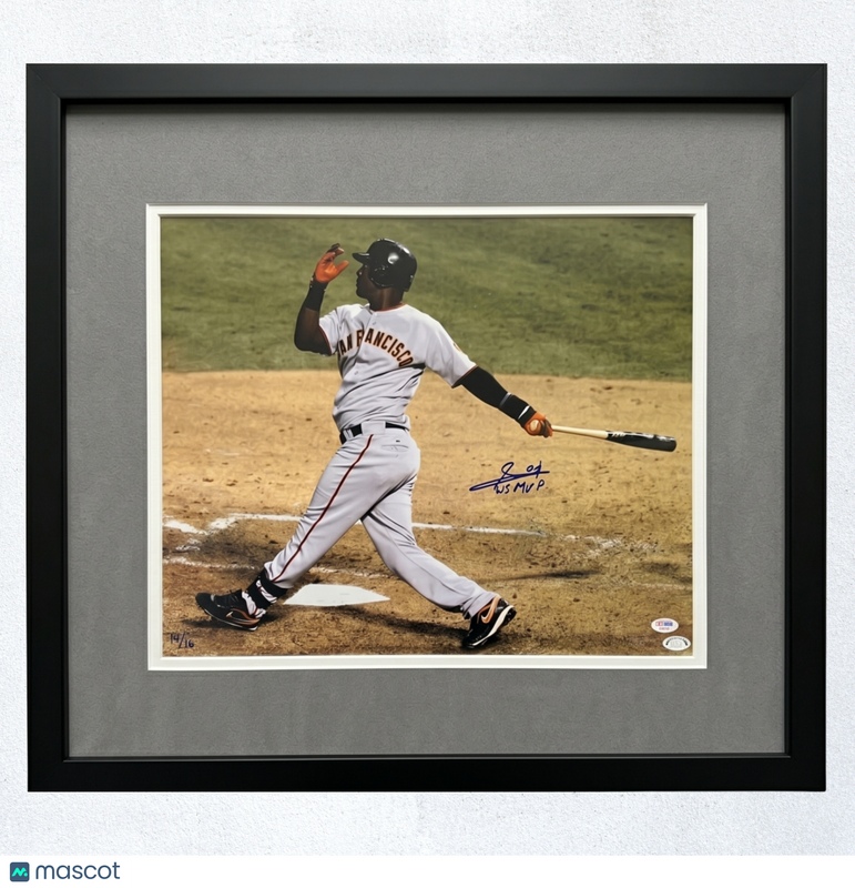 Edgar Renteria San Francisco Giants Signed 16x20 Custom Framed Photo PSA