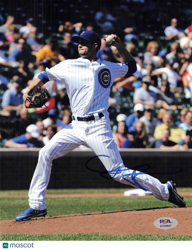 Chris Rusin Chicago Cubs Signed 8x10 Photo PSA