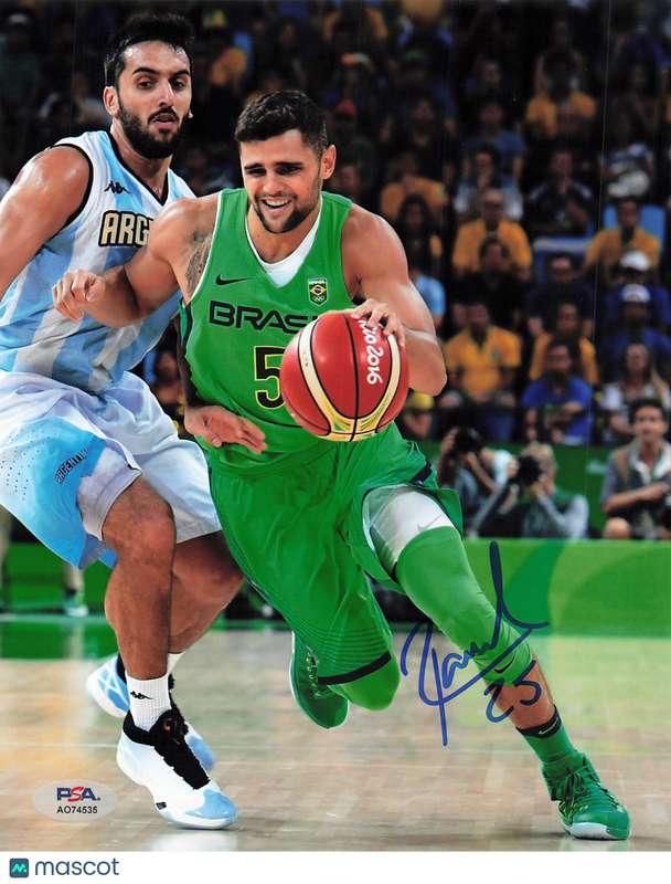 Raul Neto Brazil National Basketball Signed Basketball 8x10 Photo PSA