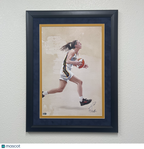 Caitlin Clark Custom Framed Lithograph signed by Artist Tony Santiago Fever