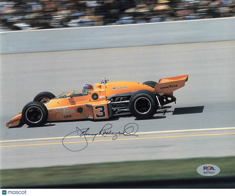 Johnny Rutherford Signed 8x10 photo PSA Auto Racing