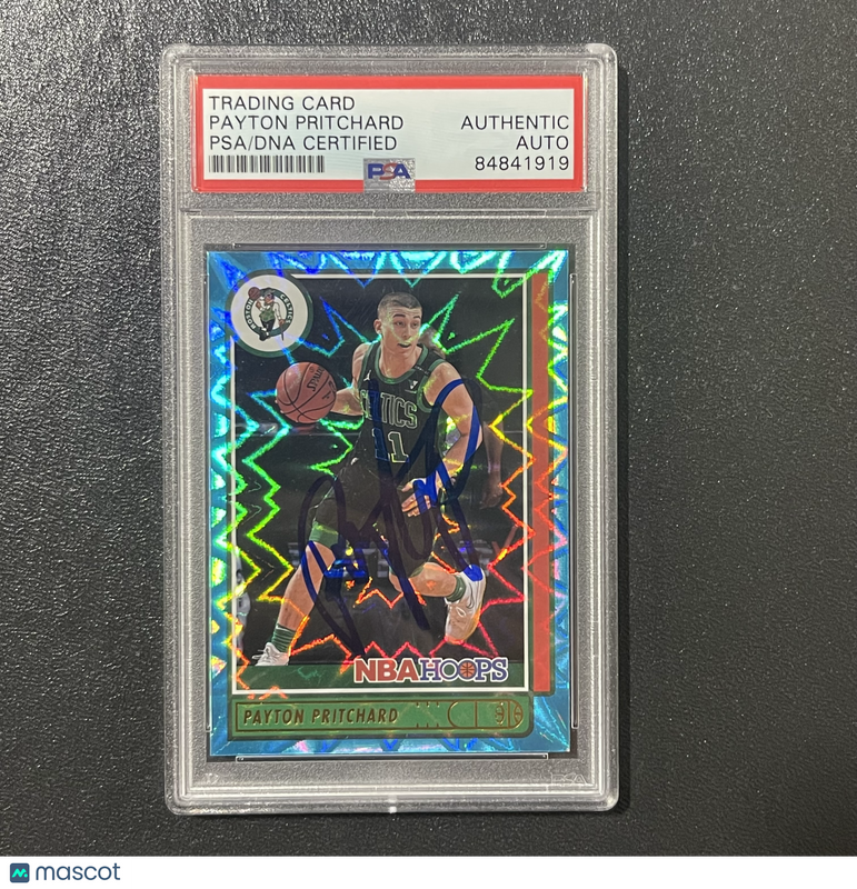 2021-22 Panini NBA Hoops #59 Payton Pritchard Signed Card Auto PSA Slabbed Celtics