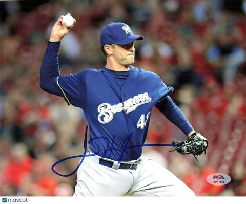 Jared Hughes Signed 8x10 Photo PSA Milwaukee Brewers