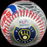 Ryan Dempster Chicago Cubs & Milwaukee Brewers Signed Baseball MLB PSA